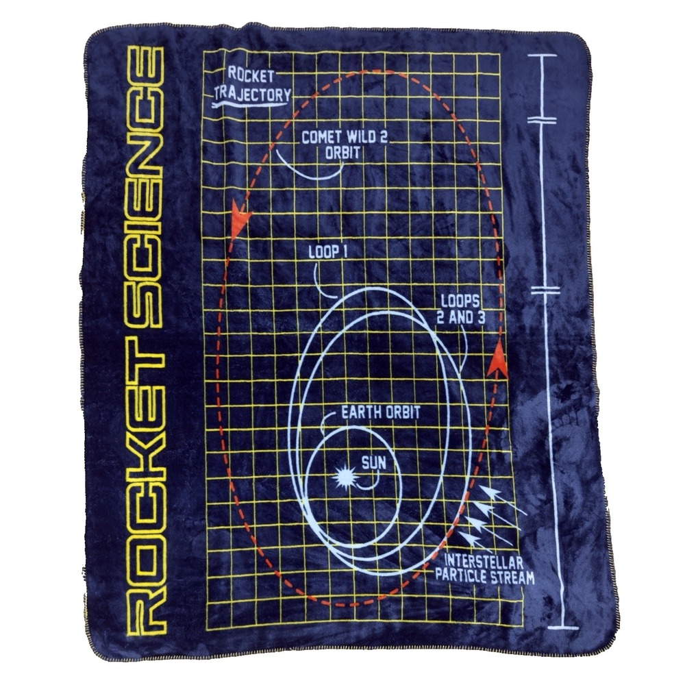 Lands End‎ Rocket Science Throw Blanket Fleece Moon Exploration Space Artemis